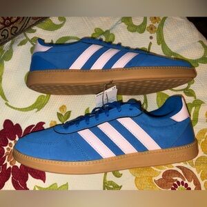 New Adidas Women's Breaknet Sleek Sneakers Size 11 Bright Royal Blue/Pink